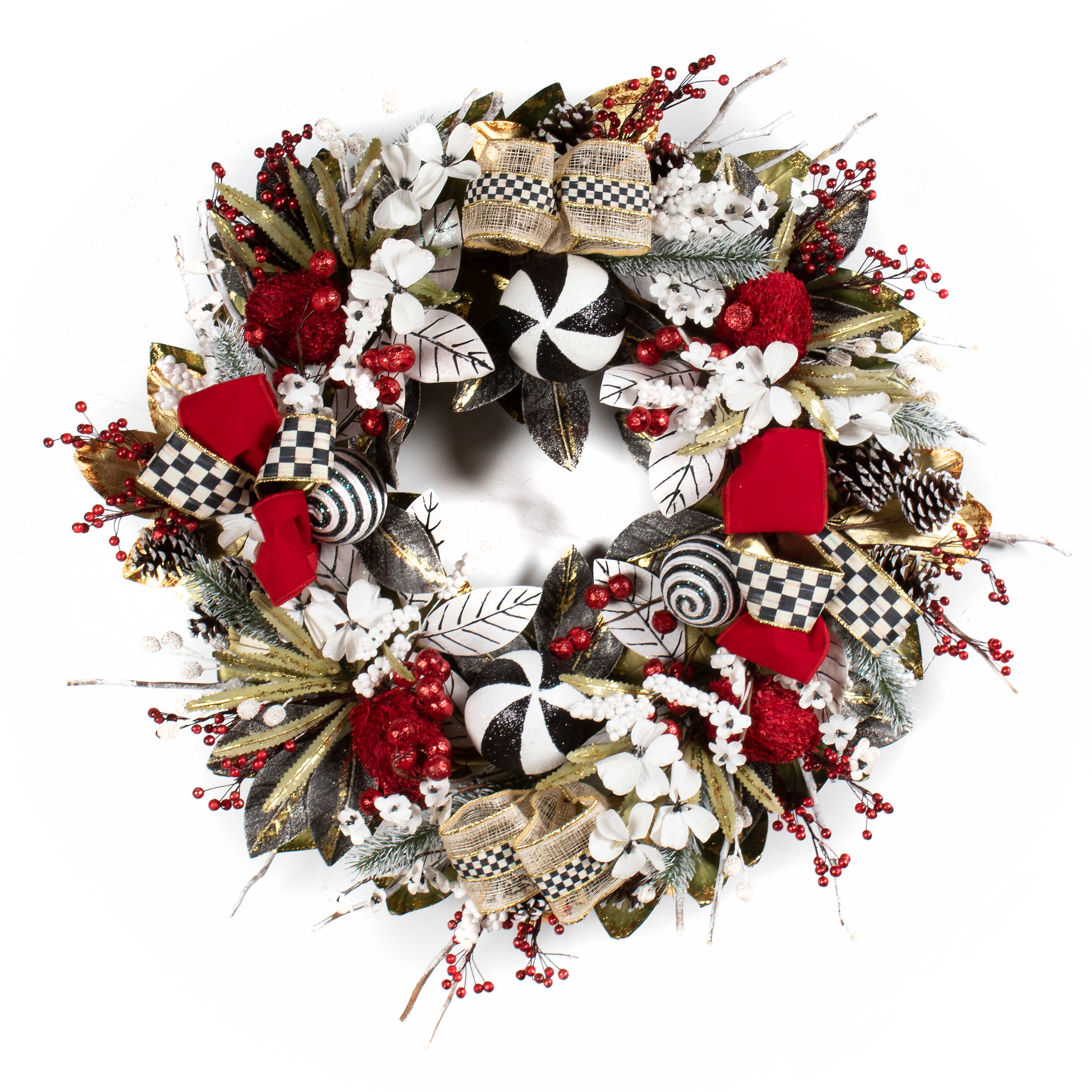 Checkmate Christmas Wreath mackenzie-childs Panama 0