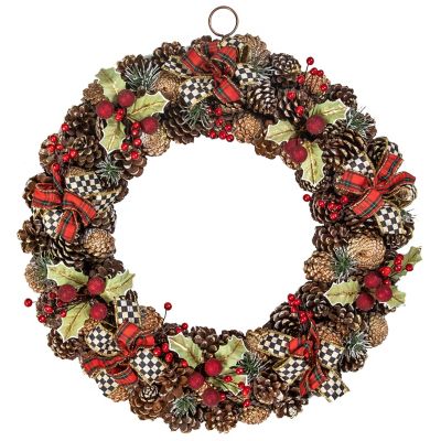 Tartastic Pinecone Wreath mackenzie-childs Panama 0