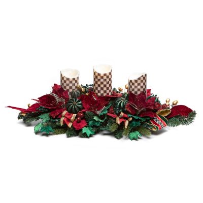 MacKenzieChilds Christmas Magic Triple Candle Holder Centerpiece