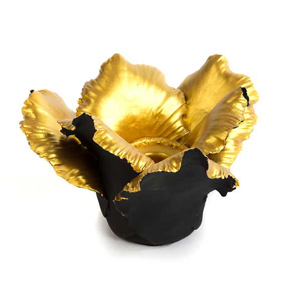Daffodil Candle Holder - Black & Gold