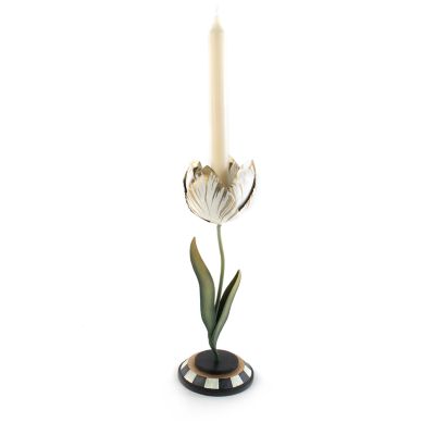 MacKenzieChilds Tulip Candle Holder Gold & Ivory Small