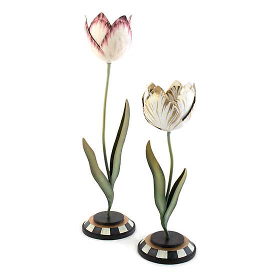 Tulip Candle Holder - Gold & Ivory - Large image four