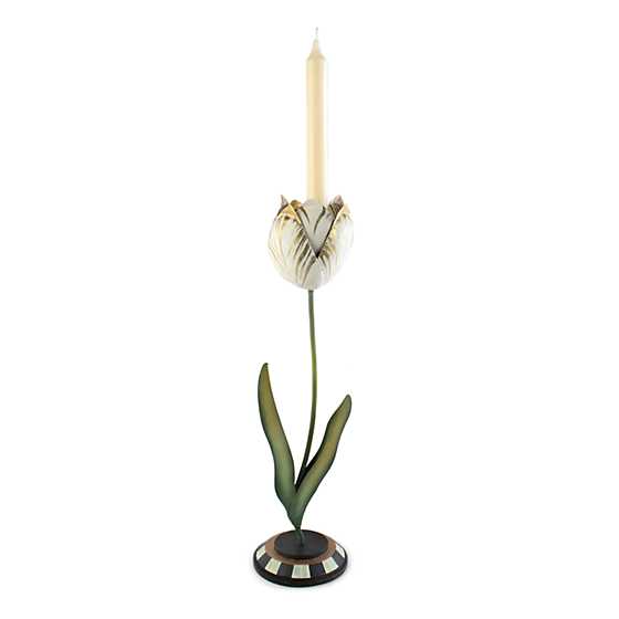 Tulip Candle Holder - Gold & Ivory - Large image three