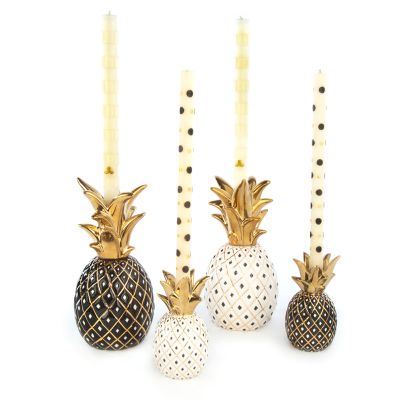 Mackenzie Childs Pineapple Candle Holder Small Black