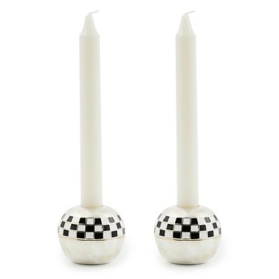 Large Sphere Check Candle Holders, Set of 2 mackenzie-childs Panama 0