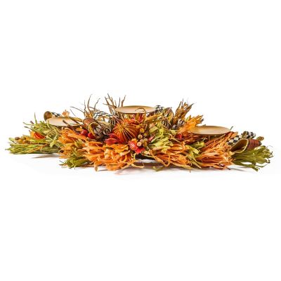 Fall On The Farm Triple Candle Centerpiece mackenzie-childs Panama 0