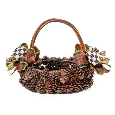 Natural Pinecone Basket mackenzie-childs Panama 0