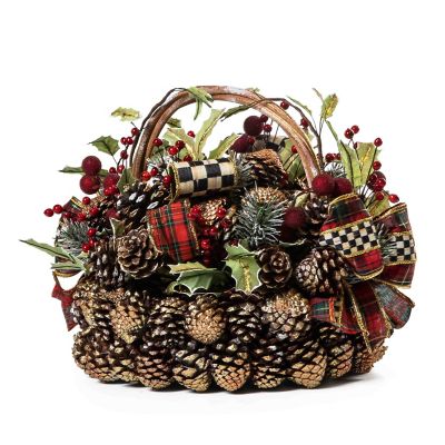 Tartastic Pinecone Basket Arrangement mackenzie-childs Panama 0