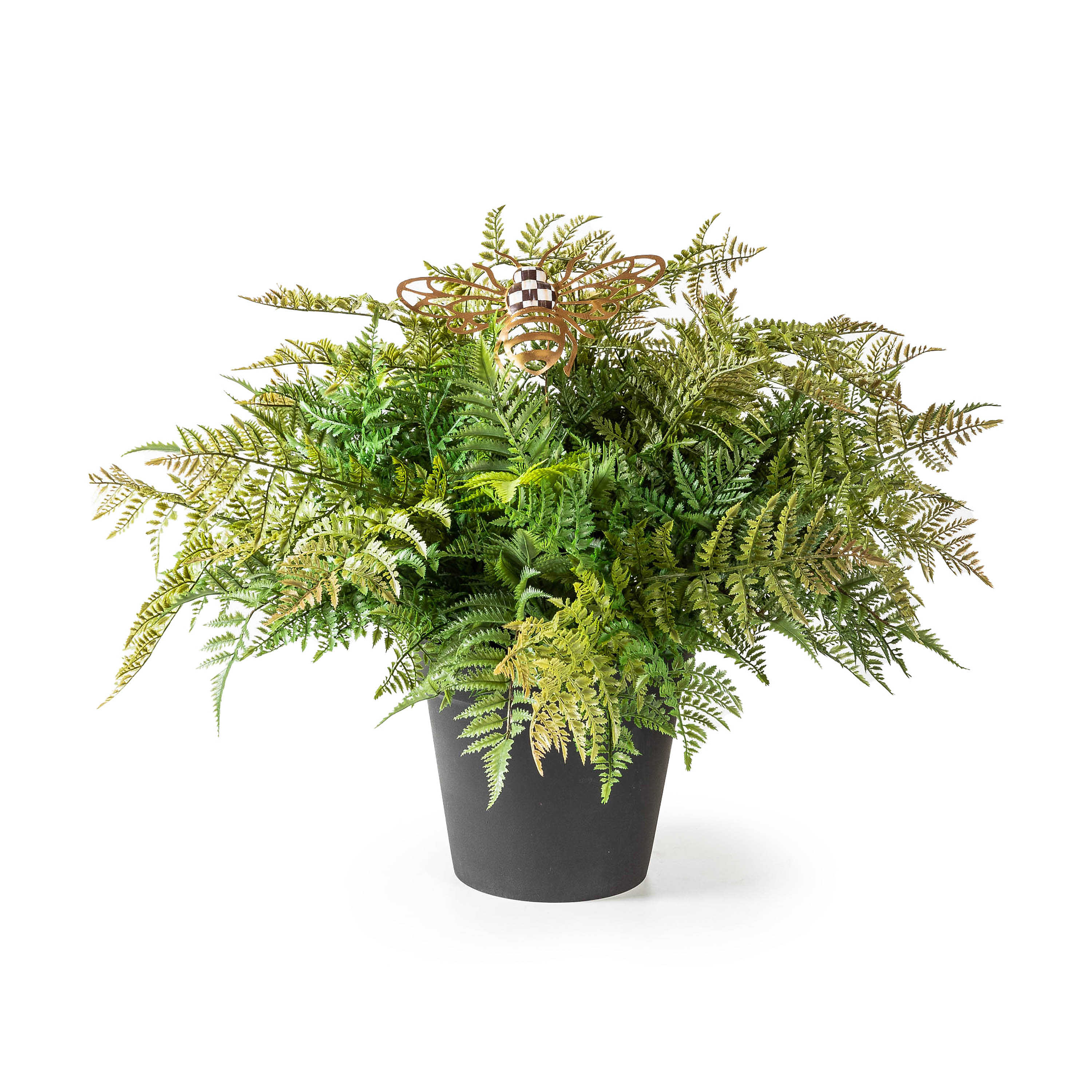 Potted Large Fern With Bee mackenzie-childs Panama 0