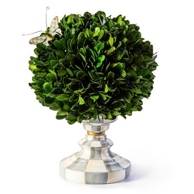 Sterling Check Small Boxwood Centerpiece mackenzie-childs Panama 0