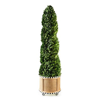 Basket Weave Spiral Large Boxwood Topiary mackenzie-childs Panama 0