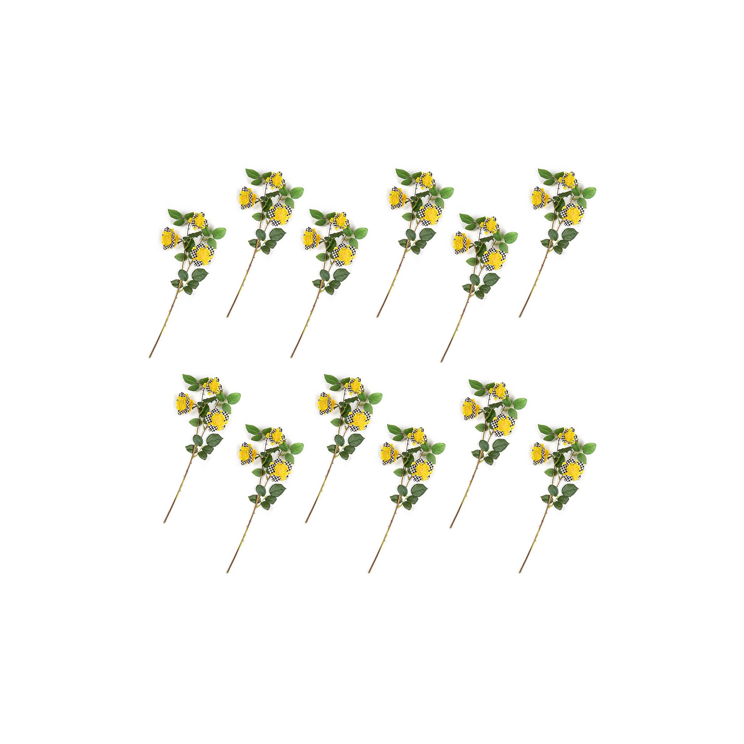 Wild Rose Spray Bouquet - Yellow - Set of 12 mackenzie-childs Panama 0