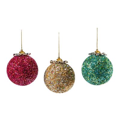 Granny Kitsch Encrusted Ball Ornaments, Set of 3 mackenzie-childs Panama 0