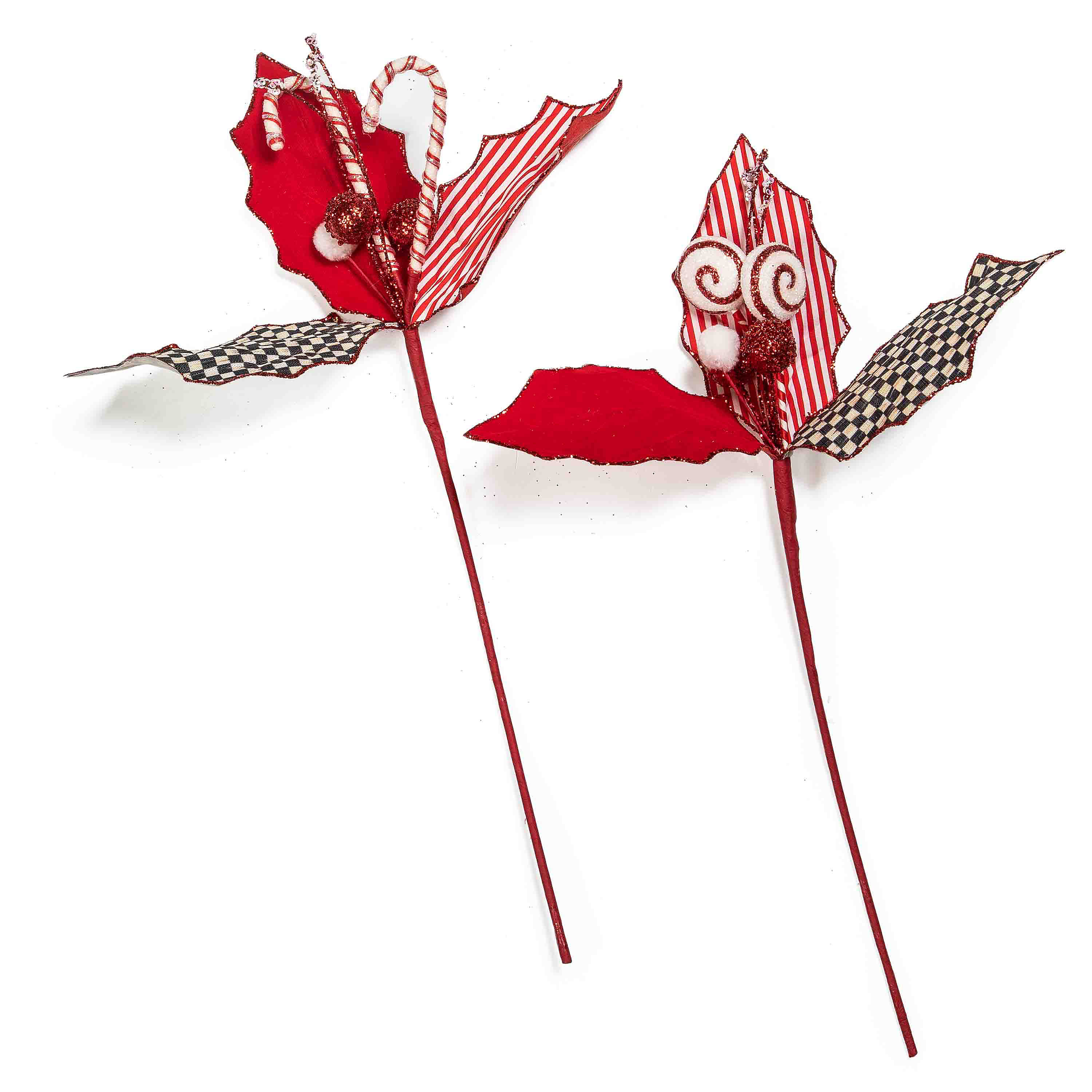 Peppermint and Candy Cane Holly Picks, Set of 2 mackenzie-childs Panama 0
