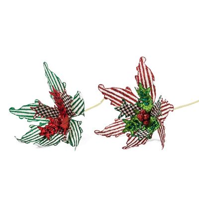 Granny Kitsch Poinsettia Stems, Set of 2 mackenzie-childs Panama 0