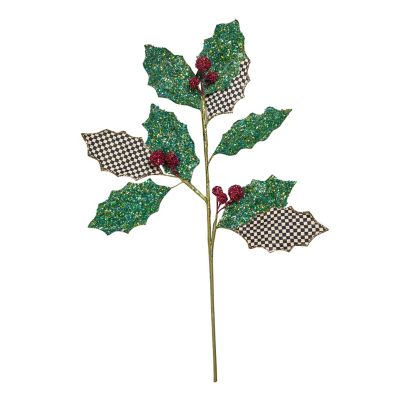 Granny Kitsch Encrusted Holly Spray Stem mackenzie-childs Panama 0