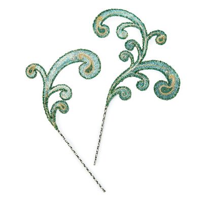 Emerald Luxe Scroll Picks, Set of 2 mackenzie-childs Panama 0