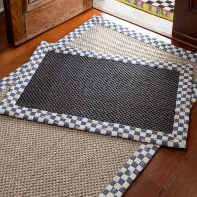 Courtly Check Double Indoor Door Mat Mackenzie - Black/Indigo/Yellow 24 W x 36 L