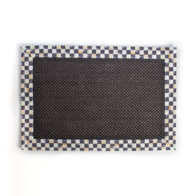 Courtly Check Double Indoor Door Mat Mackenzie - Black/Indigo/Yellow 24 W x 36 L