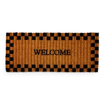 Welcome Checked Double Door Entrance Mat mackenzie-childs Panama 0