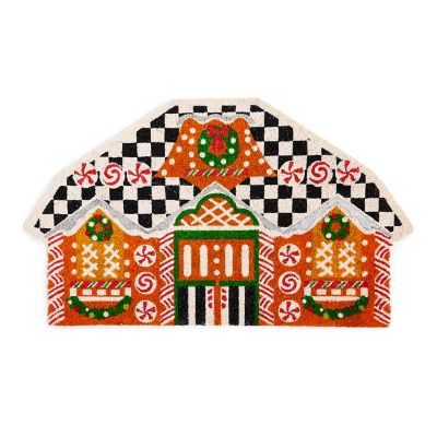 Gingerbread House Shaped Entrance Mat mackenzie-childs Panama 0