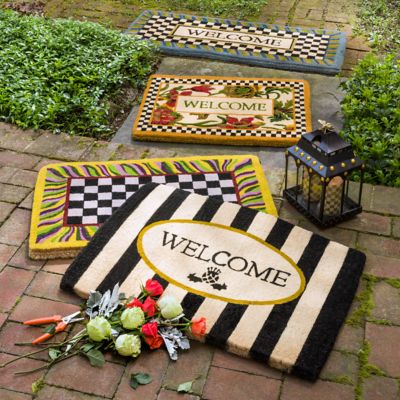 Courtly Check Double Indoor Door Mat Mackenzie - Black/Indigo/Yellow 24 W x 36 L