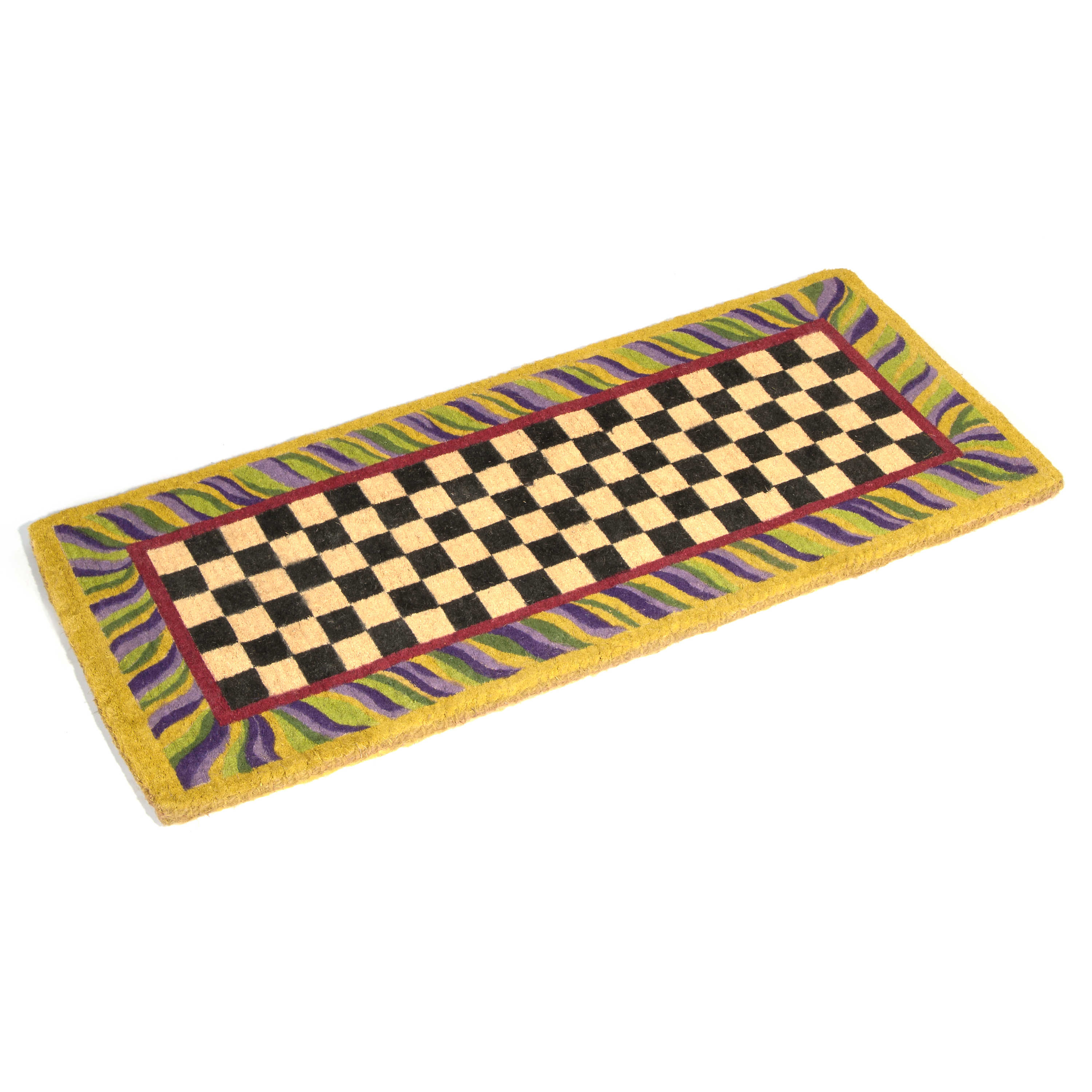 Courtly Check Double Door Entrance Mat mackenzie-childs Panama 0