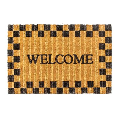 Welcome Checked Entrance Mat mackenzie-childs Panama 0