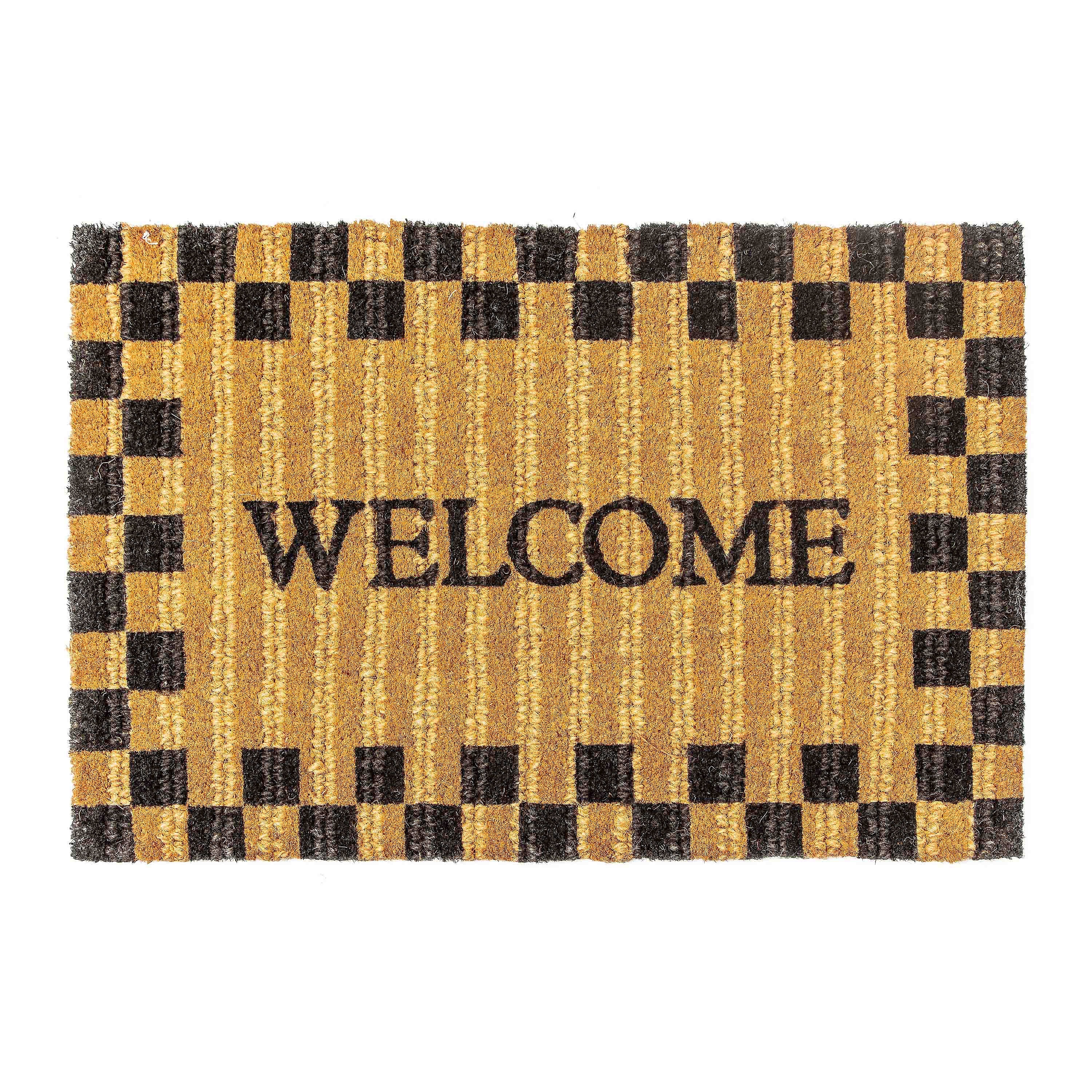 Welcome Checked Entrance Mat mackenzie-childs Panama 0