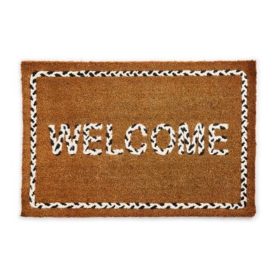 Braided Welcome Entrance Mat mackenzie-childs Panama 0