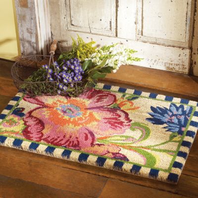 Flower Market Double Door Entrance Mat - ivory & birch