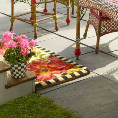 MacKenzie-Childs  Welcome Awning Stripe Double Door Entrance Mat