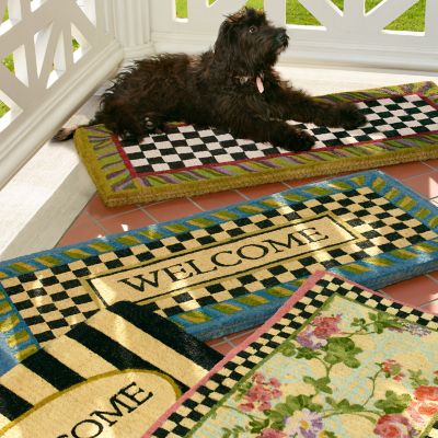 Courtly Check Double Indoor Door Mat Mackenzie - Black/Indigo/Yellow 24 W x 36 L