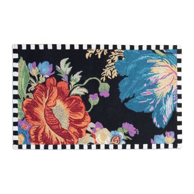 Flower Market Reflections Black 3' x 5' Rug mackenzie-childs Panama 0