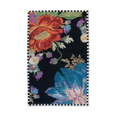 Flower Market Reflections Black 5' x 8' Rug mackenzie-childs Panama 0