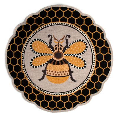 Queen Bee Rug 4' Round Rug mackenzie-childs Panama 0