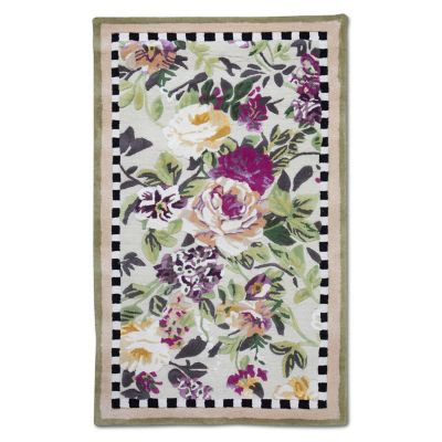 Tudor Rose Rug - 3' x 5' - Silver Fern mackenzie-childs Panama 0