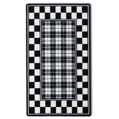 Black & White Tartan Rug - 2'3