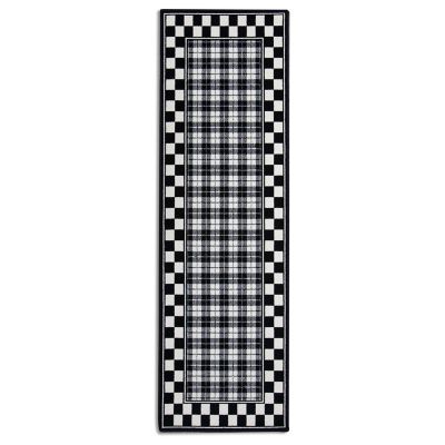 Black & White Tartan Rug - 2'6