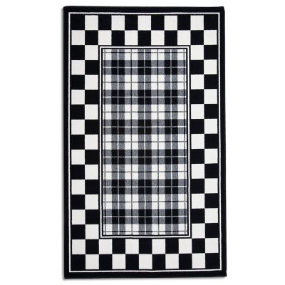 Black & White Tartan Rug - 3' x 4'11