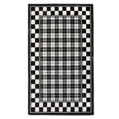 MacKenzie-Childs  Covent Square Black & White Bath Rug