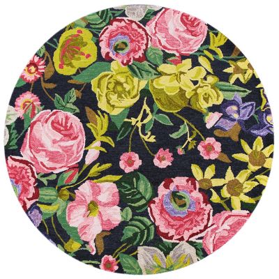 Midnight Floral 6' Round Rug mackenzie-childs Panama 0