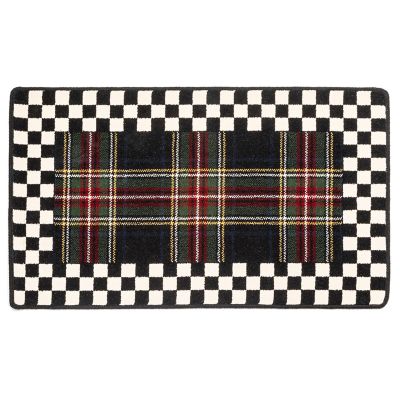  Black and White Buffalo Plaid Kitchen Rugs, Set of 2