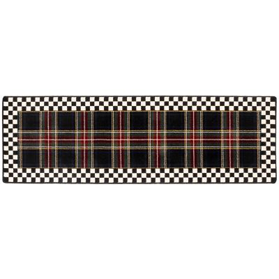 Black Stewart Tartan Rug - 2'6