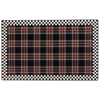 Black Stewart Tartan Rug - 5'1