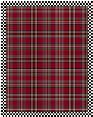 Midweight Red Stewart tartan plaid - $14.50/yd