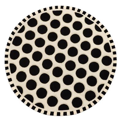 Dots A Lots Rug - Black - 6' Round mackenzie-childs Panama 0