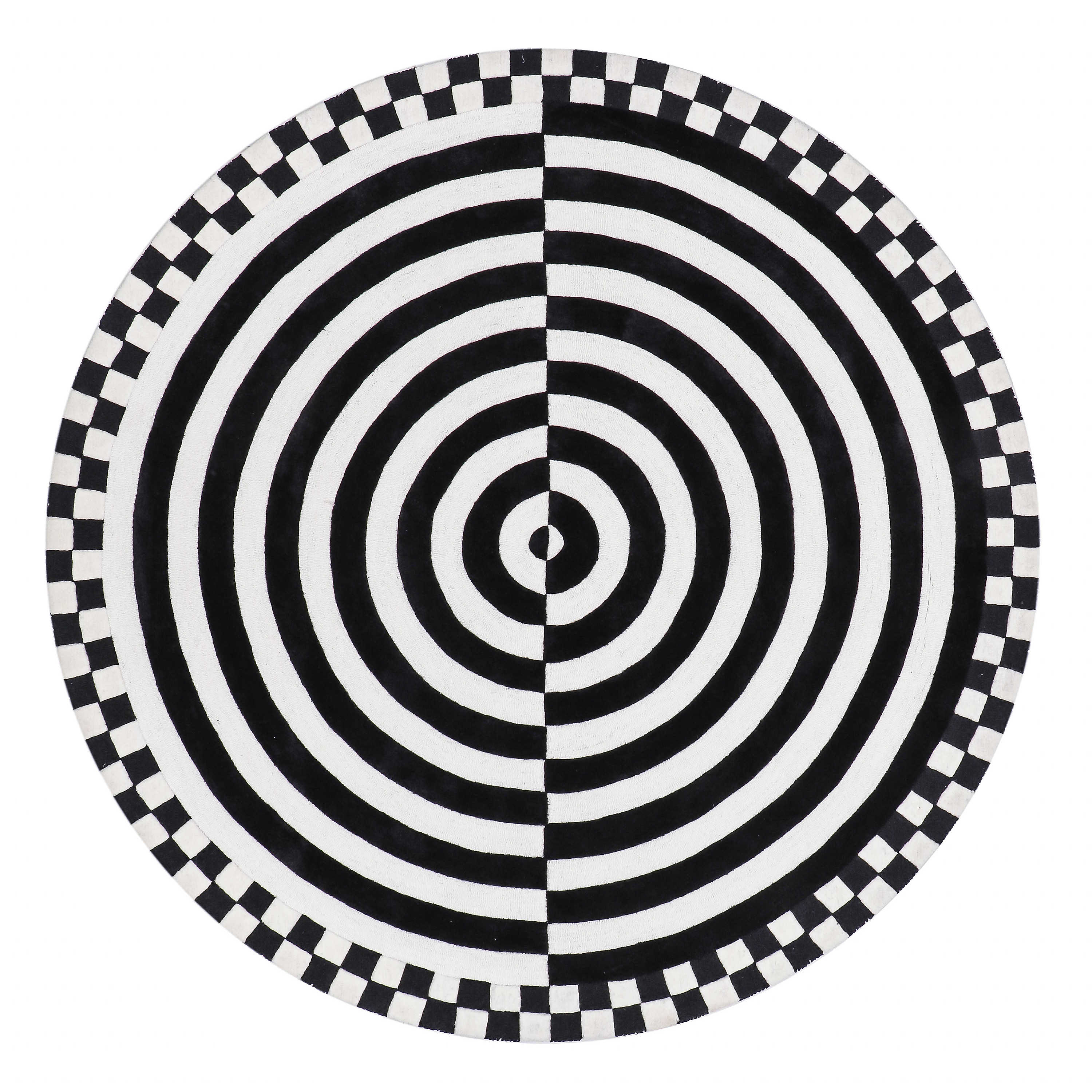 Concentric Circle Black 6' Round Rug mackenzie-childs Panama 0