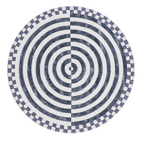 Concentric Circle Sterling  6' Round Rug