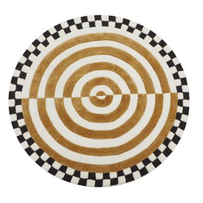 Concentric Circle Wheat 3' Round Rug mackenzie-childs Panama 0